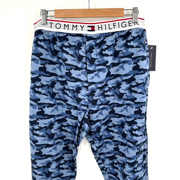 Tommy Hilfiger 100% cotton camouflage sleep lounge pants in blue Size L - Picture 1 of 7